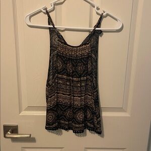 Forever 21 Geometric Black and Tan Camisole